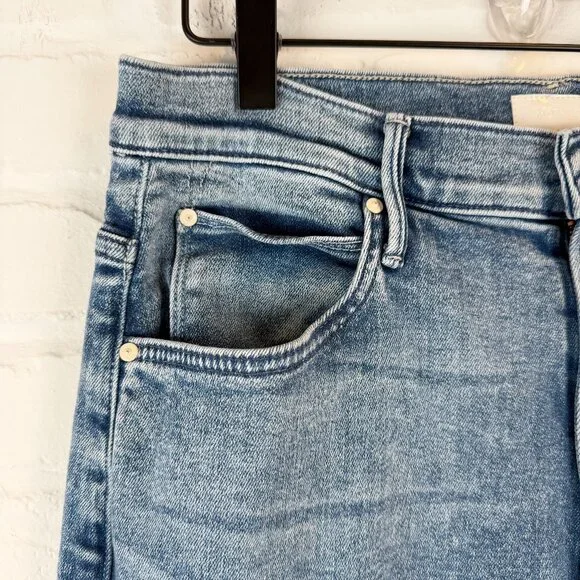 Mother High Waisted Tunnel Vision Sneak Jeans Twice Shy Wash Blue Wide Leg 31 - Picture 4 of 14